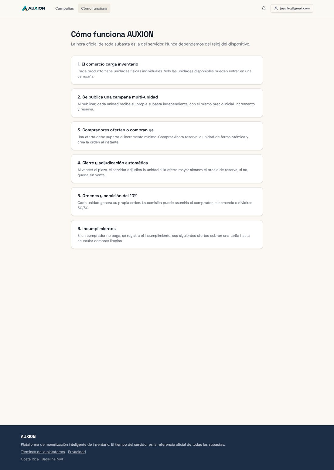 Cómo funciona AUXION: el recorrido completo de una compra.