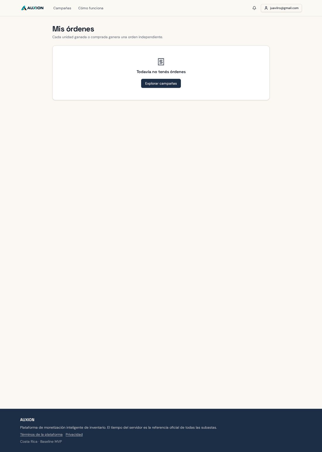Mis órdenes: historial completo de compras.